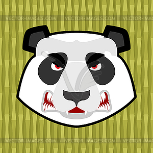 Panda angry. Furious Chinese bear. Animal furious. - vector clipart