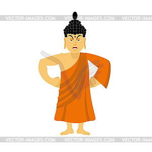 Angry Buddha furious. Indian god wrathful. Supreme - vector image