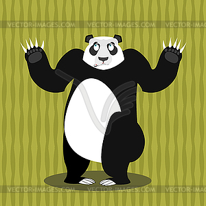 Surprised panda OOPS. Perplexed Chinese bear. Struc - vector clipart