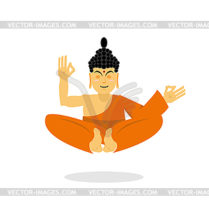 Buddha meditating . Indian god. Stat - vector image