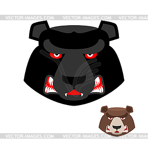 Angry bear head logo. Aggressive Grizzly. Wi - vector clipart