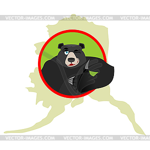 American black bear baribal and Alaska. Grizzlies - vector image