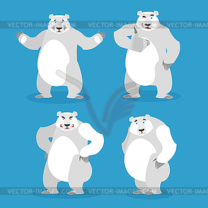 Polar Bear set of different poses. Expression of - royalty-free vector image