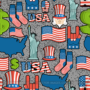 USA patriotic symbol seamless pattern grunge - vector clipart