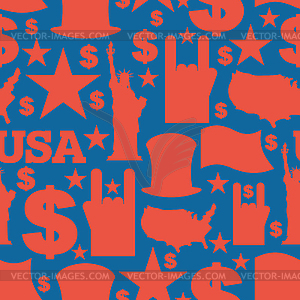 America symbols patriotic pattern. USA national - vector clipart