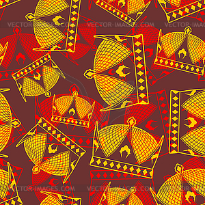 Crown seamless pattern. emperor Royal texture. - vector clipart