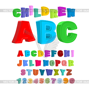 Children ABC. Large letters in kids style. babies - vector clipart