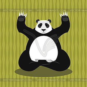 Panda медитации. Китайский медведь на фоне - изображение в векторе