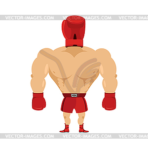 Crazy Boxer. Boxing Glove on his head. Glove man. - vector image