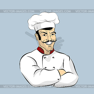 Italian chef Cook with mustache. Professional - vector clipart