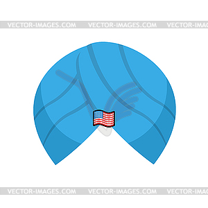 Turban with badge American flag . Oriental - vector clipart
