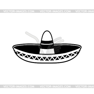 Sombrero flat icon. National Mexican hat. Cap in - vector clipart