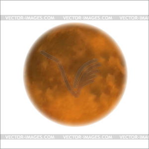 Moon realistic . Yellow Planet . Heavenly body on - vector image