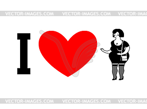 I love prostitutes. Symbol of heart and Hooker. - vector clipart