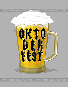 Oktoberfest typography. Mug Beer and lettering. - vector clipart