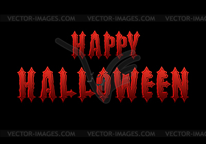 Happy Halloween emblem. Gothic bloody letters. - vector clip art