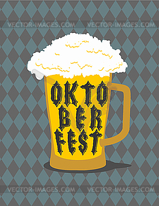 Oktoberfest Mug Beer typography. Alcohol for - vector clipart