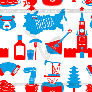 Russian symbols seamless pattern. Russia national - vector clipart