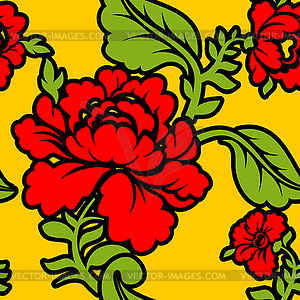 Khokhloma Russian national seamless pattern. - vector clipart