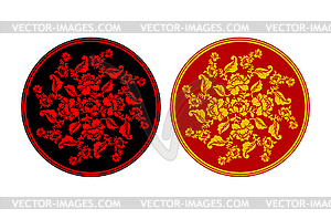 Russian national pattern Hohloma. Retro Floral - color vector clipart