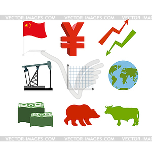 Set of business graphics. Set inografika Chinese - vector clip art