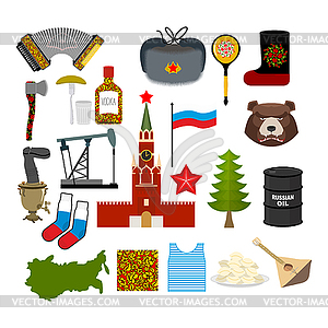 Russia symbol set. Russian national character. Stat - vector clipart