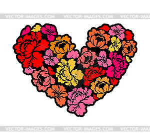 I love roses. Heart of flowers - royalty-free vector clipart