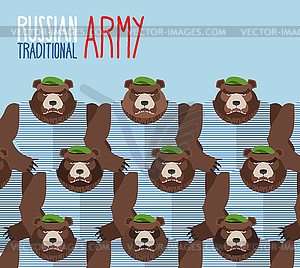 Russian national army of bears in Green Berets. - vector clipart / vector image