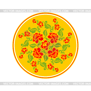 Russian national pattern Hohloma. Retro Floral - vector clipart