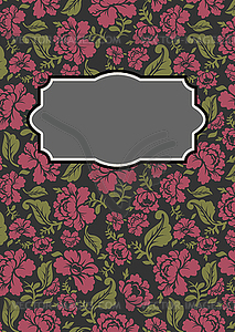 Roses floral card. Frame template to text. b - vector clip art