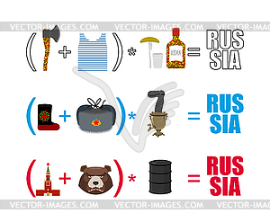 Russia mathematician. Mathematical Formula of - vector image