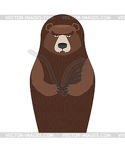 Russian Matryoshka bear. People souvenir. - vector clipart / vector image