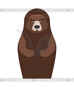 Russian Matryoshka bear. People souvenir. - vector clipart / vector image