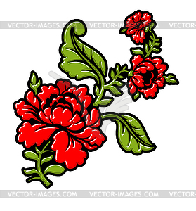 Rose on branch. floral elements. R - vector clipart