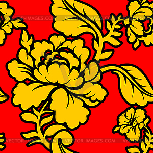 Russian national pattern Hohloma. Traditional Folk - vector clipart