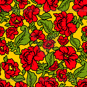 Khokhloma Russian national seamless pattern. - vector image
