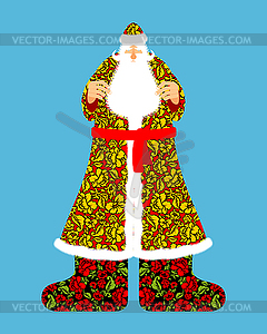 Russian Santa Claus. Grandfather Frost. Cloak in - vector clipart