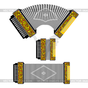 Russian accordion musical instrument. harmonic - vector image