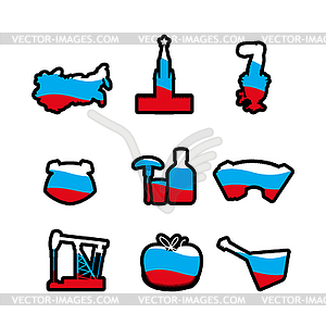 Russian icons silhouette. Traditional Russian folk - vector clipart