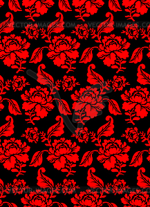 Red Rose seamless pattern. Floral texture. Russian - vector clipart
