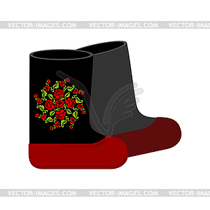 Russian felt boots. Traditional winter warm shoes i - vector clip art