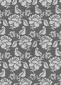 White Rose seamless pattern. Retro floral texture. - vector clip art