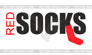 Red sock logo for production - vector image