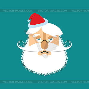 Sad Santa Claus Emoji. sorrowful Santa. - vector image