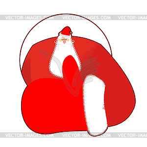 Santa Claus thumbs up. Gesture of hand is all right - vector clipart