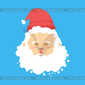 Santa sleep Emoji. Christmas Dream . Santa Claus - vector image