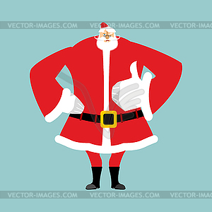 Santa Claus thumbs up. Gesture of hand is all right - vector clip art