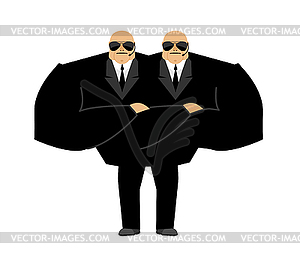 Bodyguard mutant. Monster Security guard face - vector clipart
