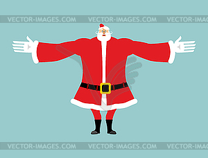 Santa Claus welcome gesture. Cheerful Santa. - vector clipart