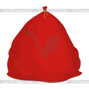 Santa bag with gift. large Christmas sack Red. - royalty-free vector image